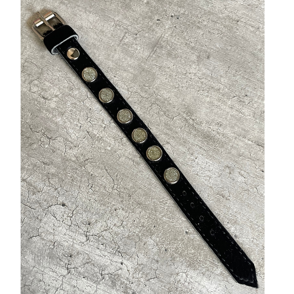 Pulsera Cinta Negra Pelos Brillos