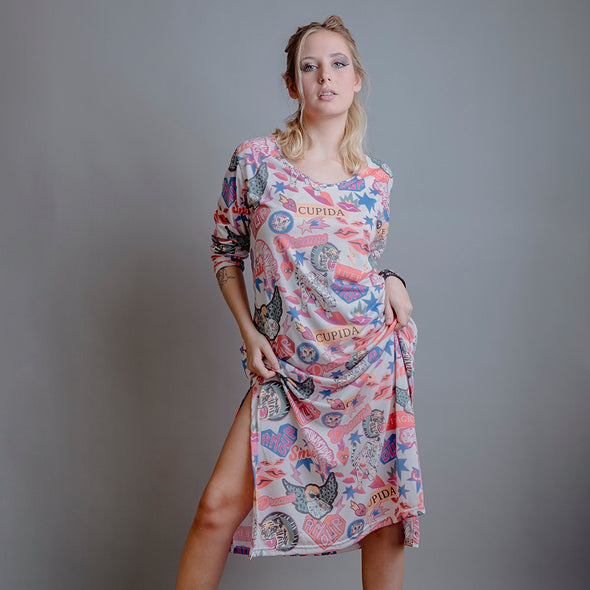 VESTIDO PATCHWORK LONG CRUDO